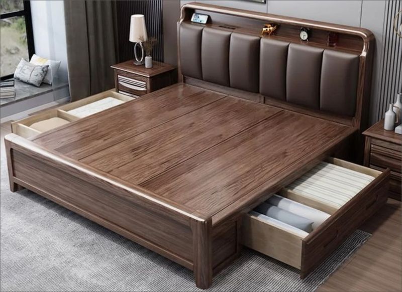 Giường ngủ gỗ MDF bọc nệm 3