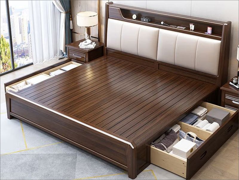 Giường ngủ gỗ MDF bọc nệm 5