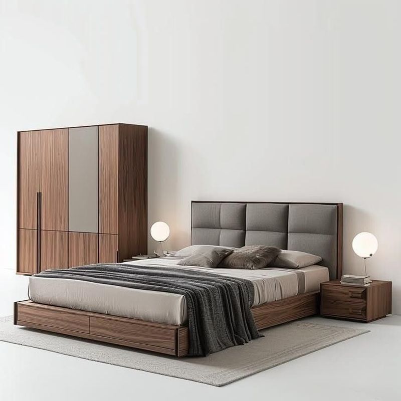 Giường ngủ gỗ MDF bọc nệm 10