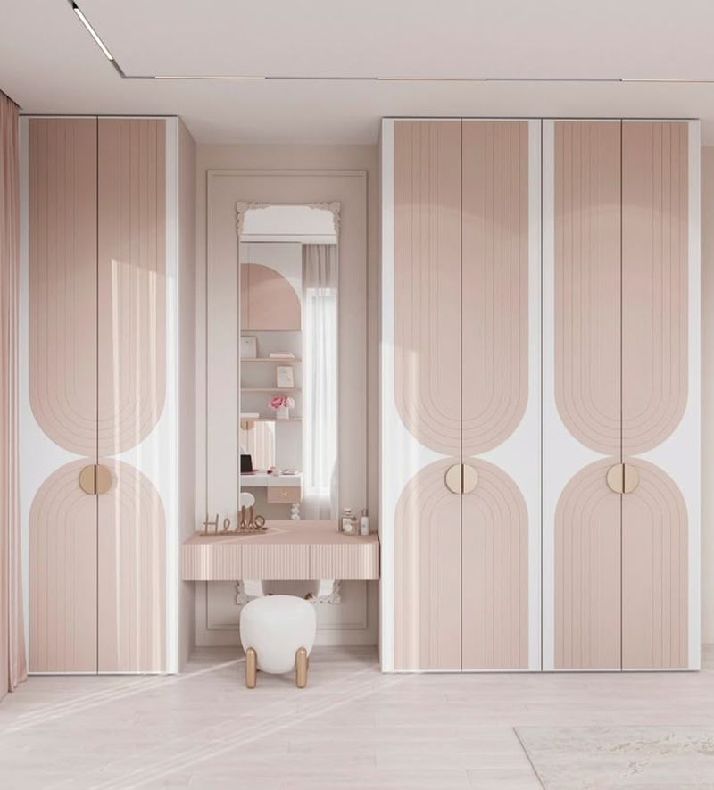 Tủ quần áo kết hợp kệ trang trí 6