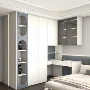 Tủ quần áo kết hợp kệ trang trí 4