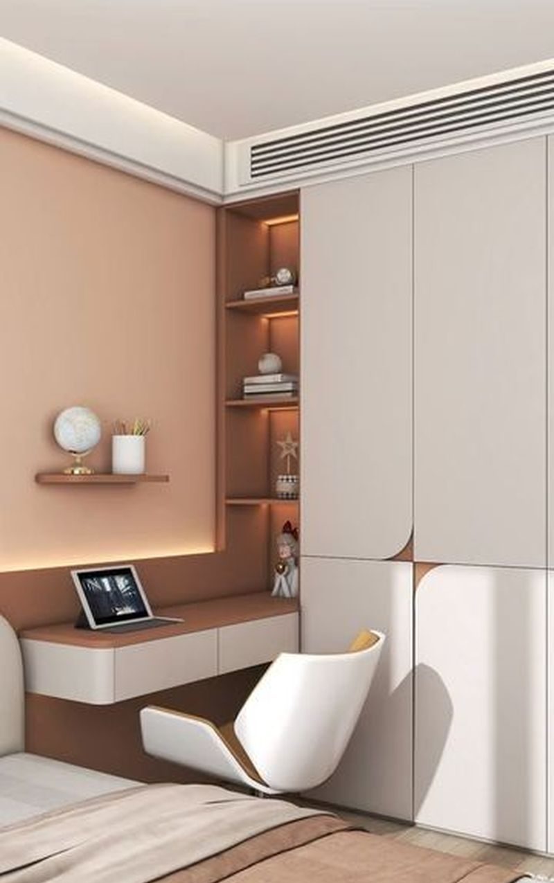 Tủ quần áo kết hợp kệ trang trí 15
