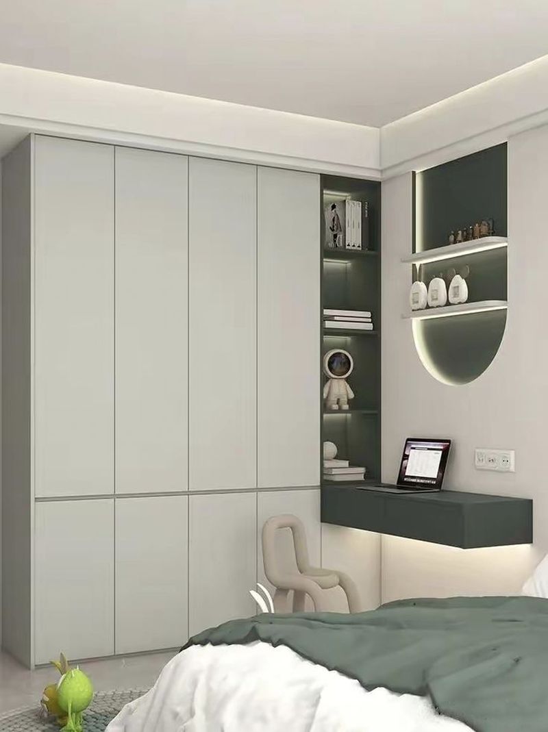 Tủ quần áo kết hợp kệ trang trí 14