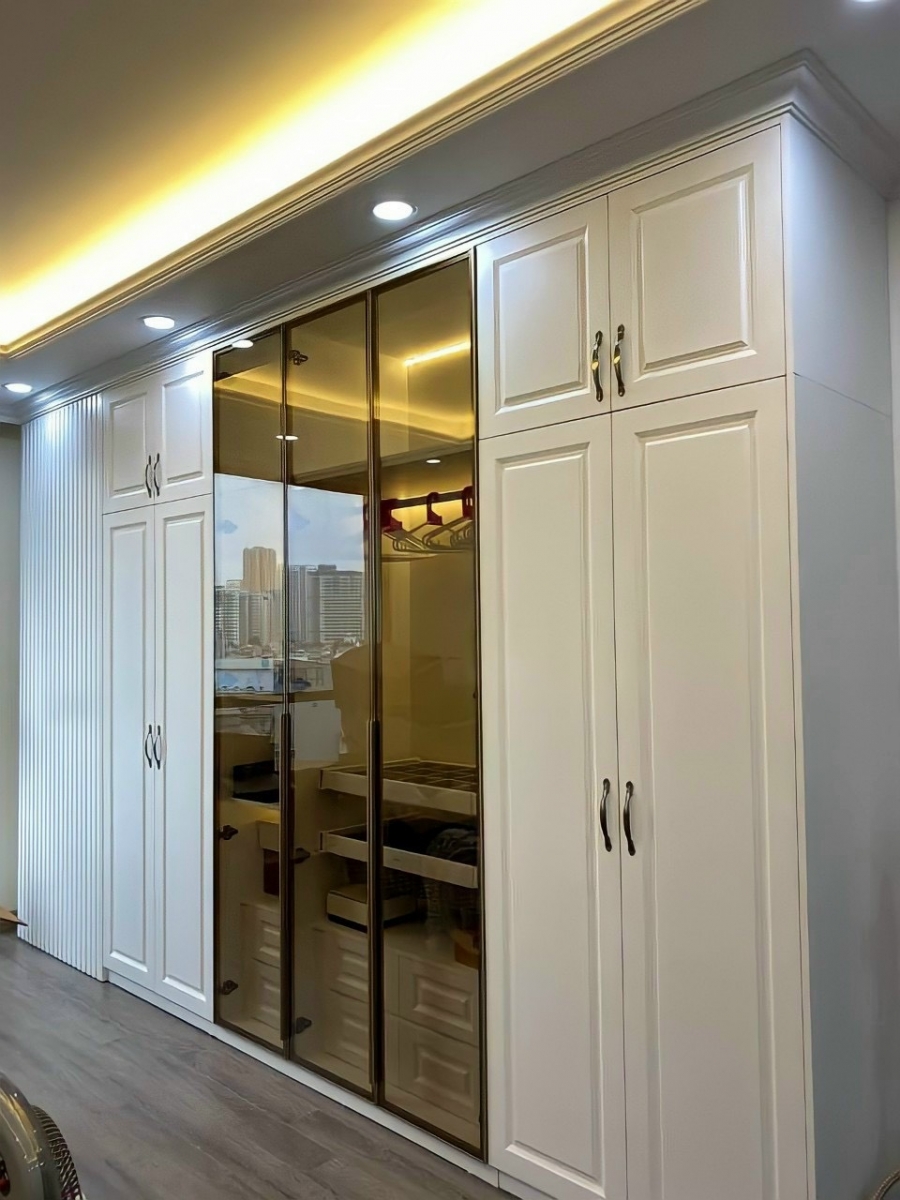 Tủ quần áo nhôm kính