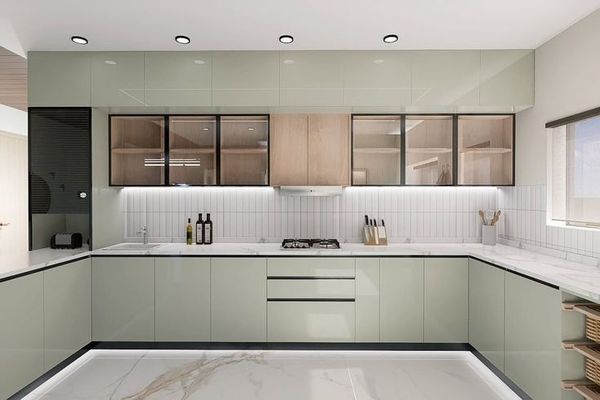 Tủ bếp nhôm cánh kính 13