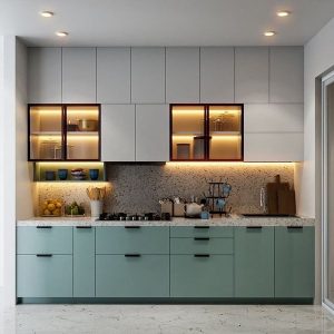 Tủ bếp nhôm cánh kính 3