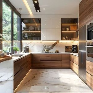 Tủ bếp nhôm cánh kính 4