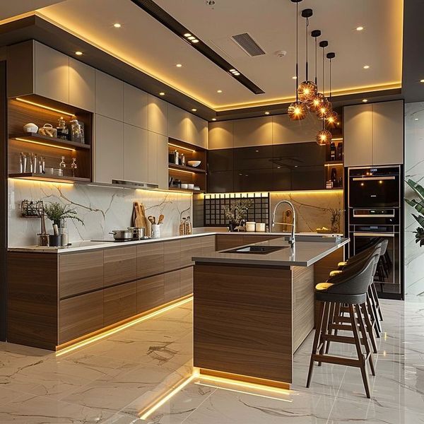 Tủ bếp nhôm cánh kính 12