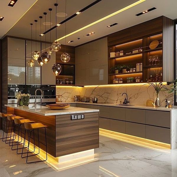 Tủ bếp nhôm cánh kính 11