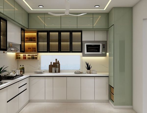 Tủ bếp nhôm cánh kính 10